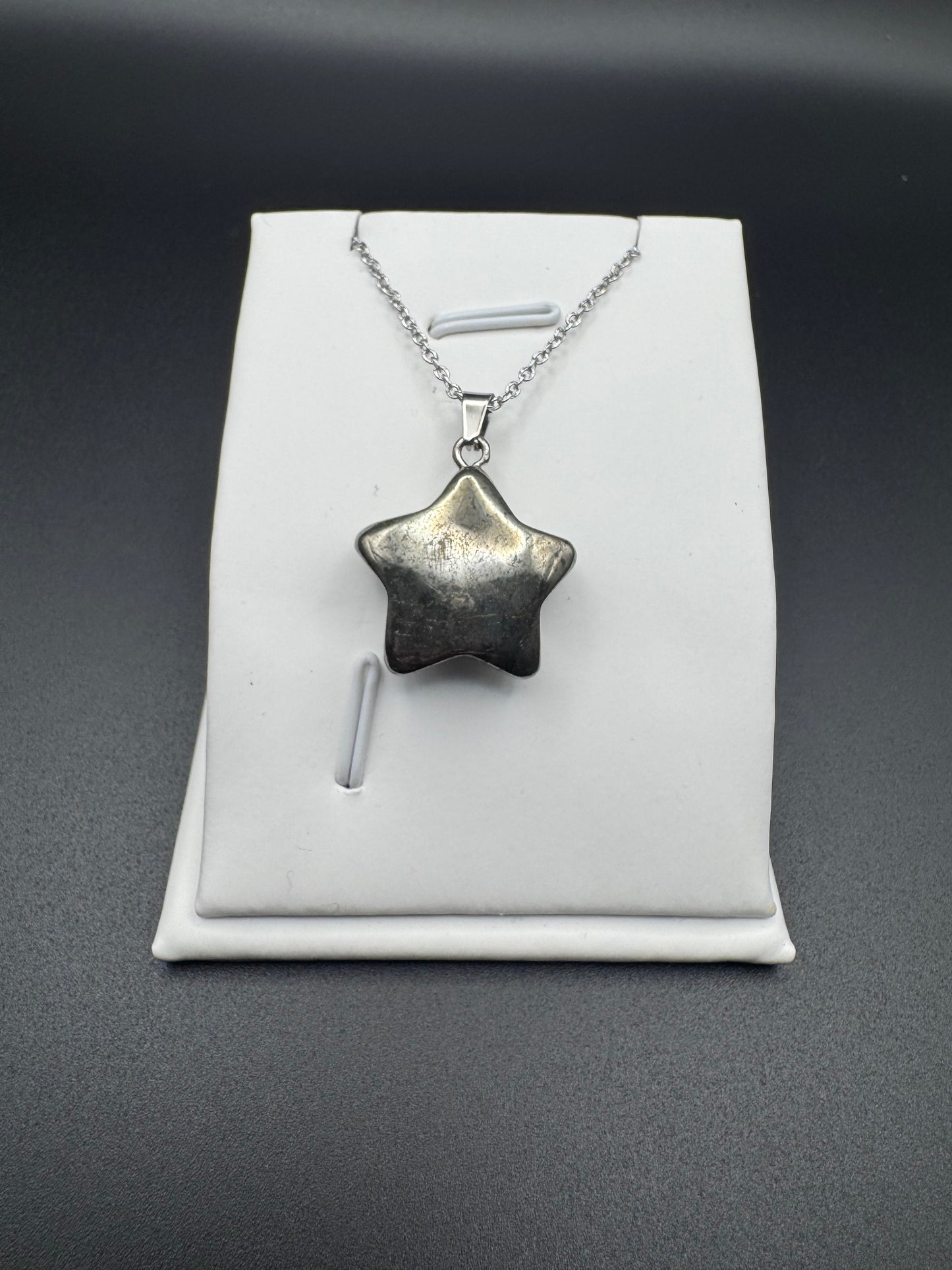 Pyrite Star Pendant – Natural Golden Stone Necklace in Stainless Steel | JD Minerals