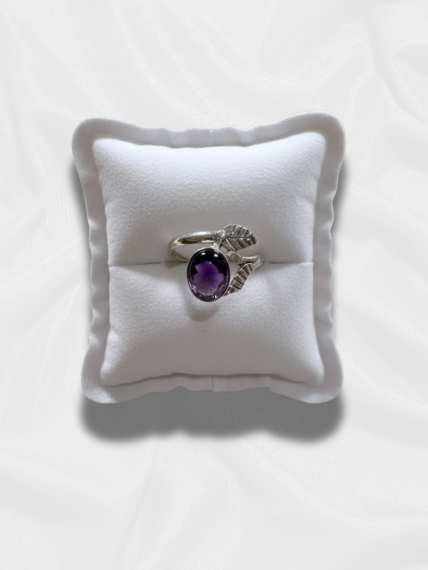 Charming Amethyst Ring in 925 Sterling Silver - Adjustable Size