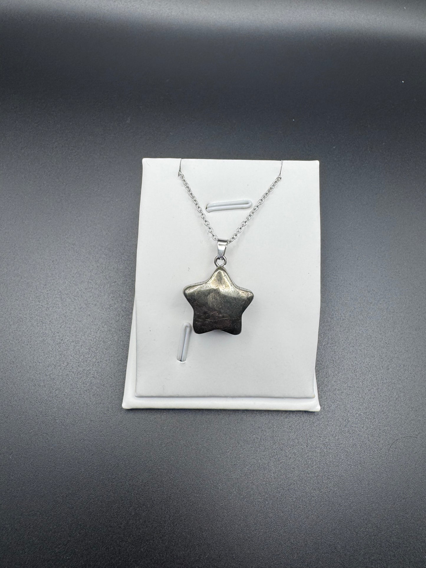 Pyrite Star Pendant – Natural Golden Stone Necklace in Stainless Steel | JD Minerals