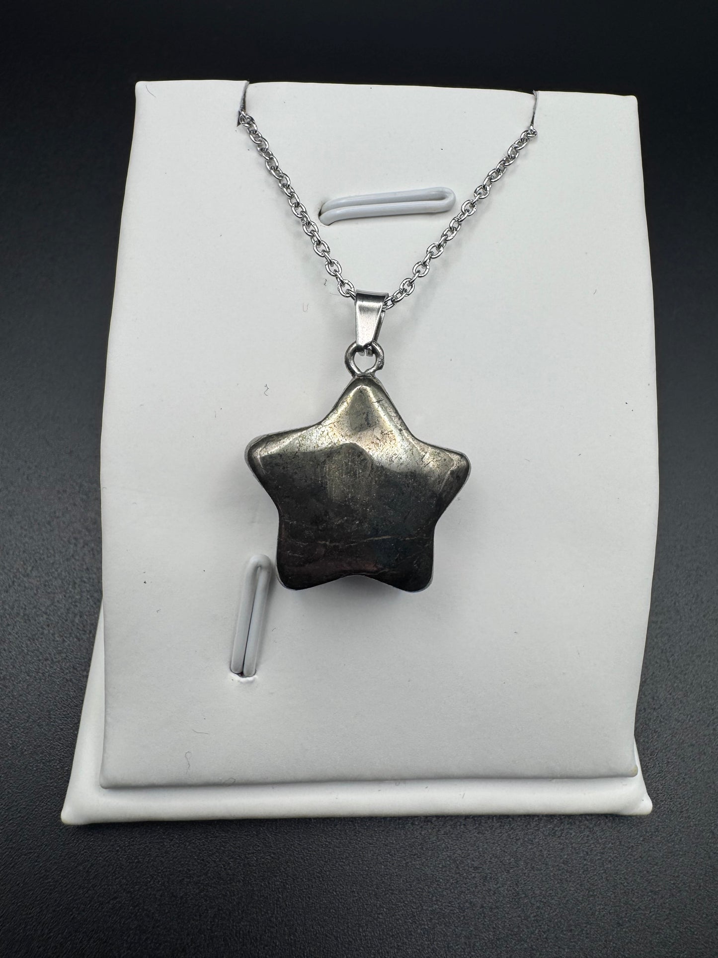 Pyrite Star Pendant – Natural Golden Stone Necklace in Stainless Steel | JD Minerals