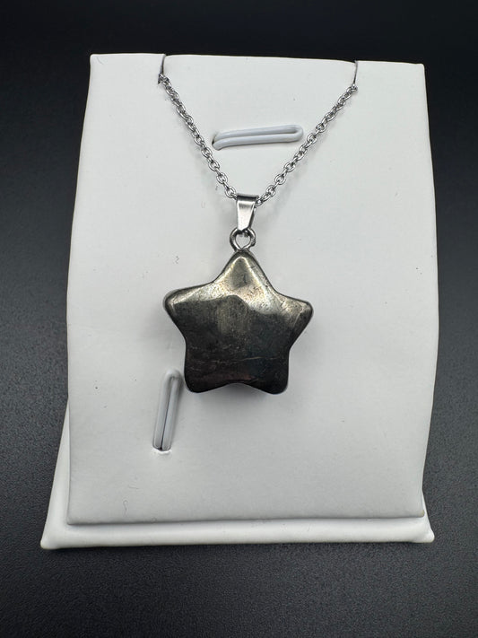 Pyrit-Sternanhänger – Halskette aus natürlichem Goldstein in Edelstahl | JD Minerals