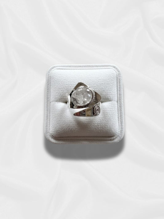 Elegant Moonstone Ring in 925 Sterling Silver - Adjustable Size