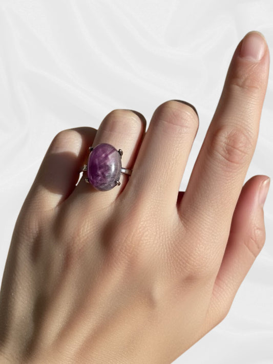 Fluorite Ring – Adjustable Silver-Plated Copper Ring with Natural Rainbow Stone | JD Minerals