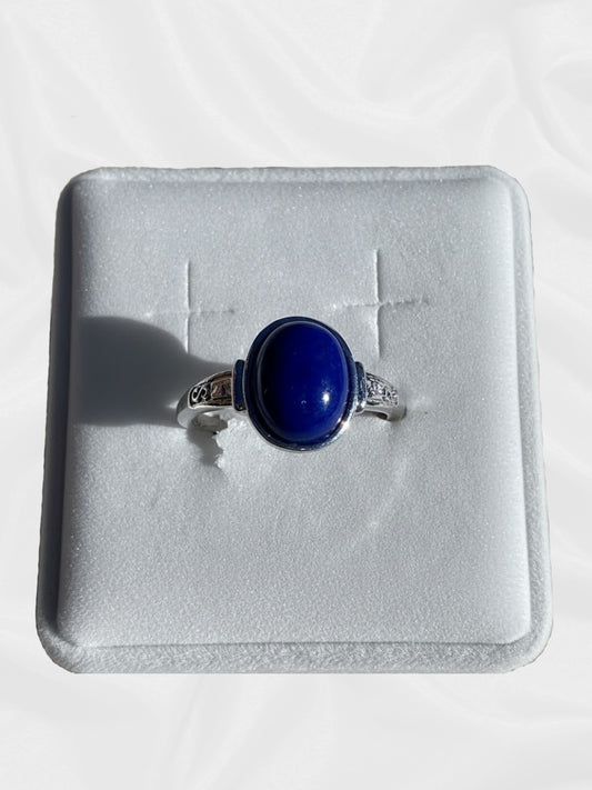 Lapis Lazuli Ring – Adjustable Silver-Plated Copper Ring with Natural Blue Stone | JD Minerals
