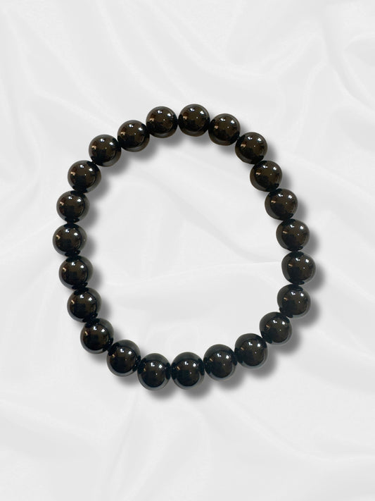 Powerful Black Tourmaline Beaded Bracelet - Protection and Grounding