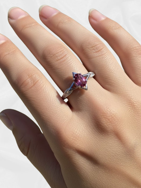 Red Garnet Ring – Adjustable Silver-Plated Copper Ring with Faceted Natural Garnet | JD Minerals