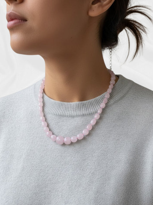 Rose Quartz Bead Necklace – Stone of Love