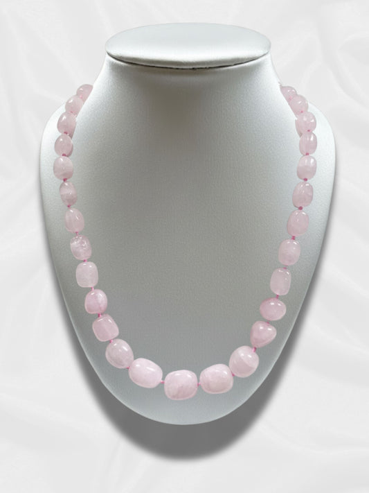 Rose Quartz Bead Necklace – Stone of Love
