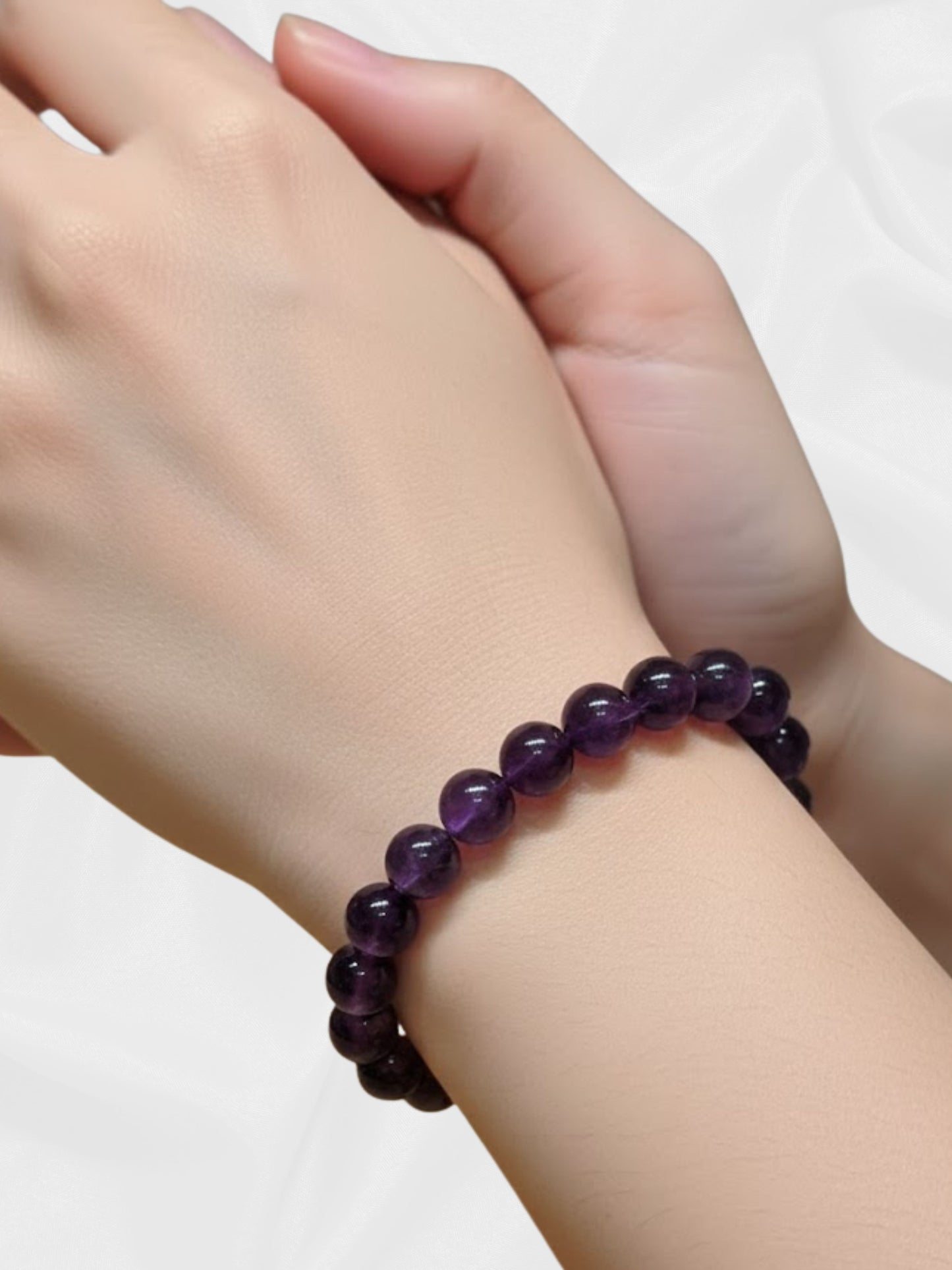 Bracciale con perline di ametista serena - Pietra di tranquillità e protezione