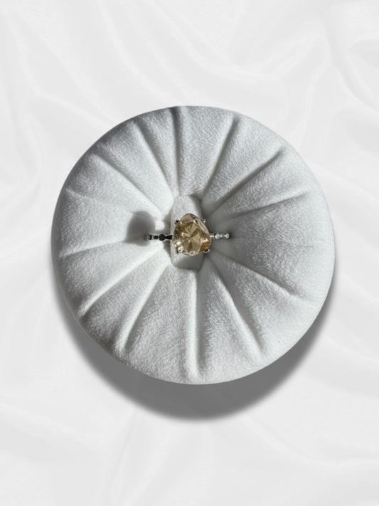 Silver-Plated Citrine Ring – Natural Citrine on Copper Base | JD Minerals