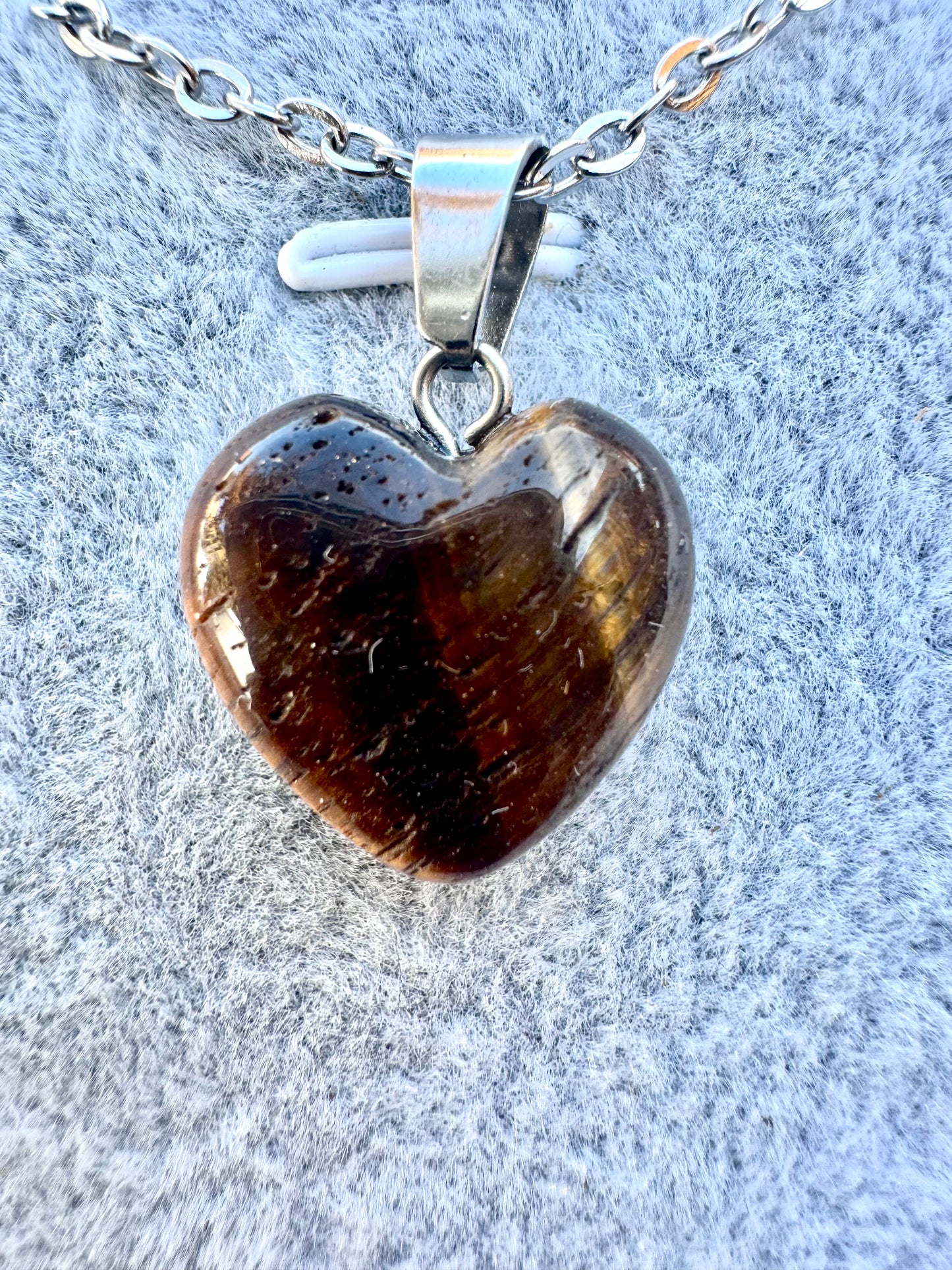 Tigerauge-Anhänger – Halskette aus natürlichem braunem Stein in Edelstahl | JD Minerals