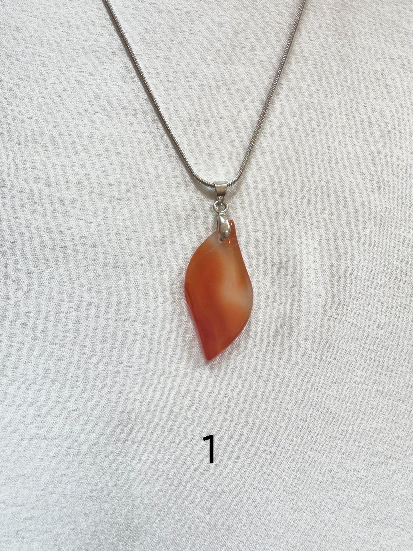 Fireleaf – Natural Carnelian Flame Pendants (Multiple Shades)