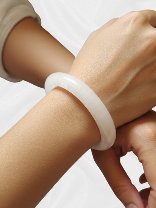White Jade Bangle - Purity and Serenity